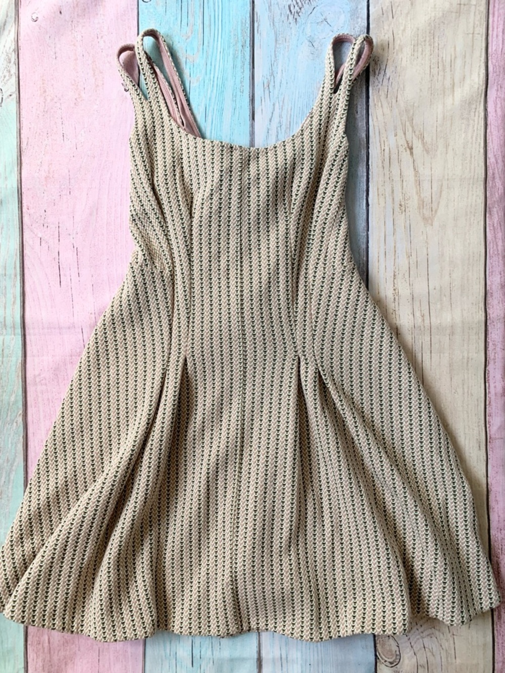 Anthropologie Cream Knit Sundress with Pink Straps - Picture 4 of 10